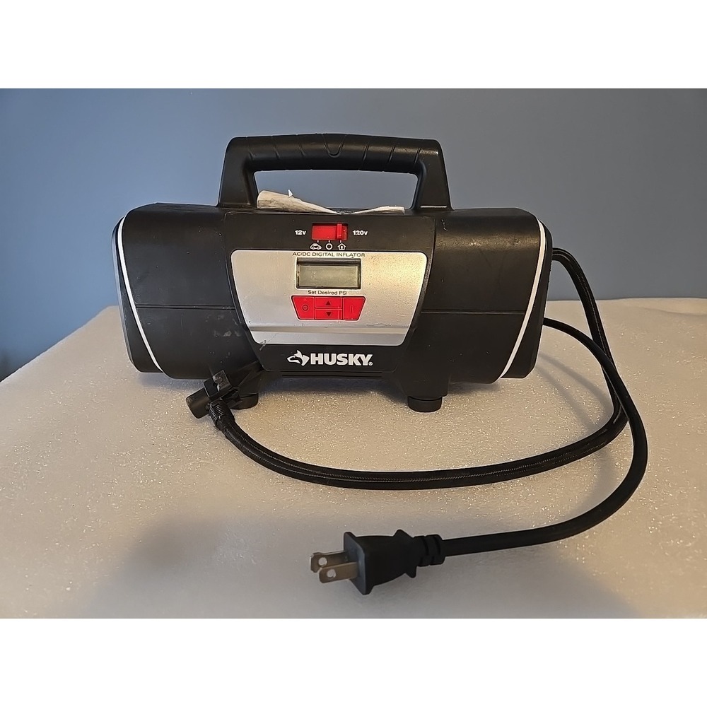 Husky 12v + 120v Dual Volt Electric Auto and Home Digital Inflator 12/120 Corded
